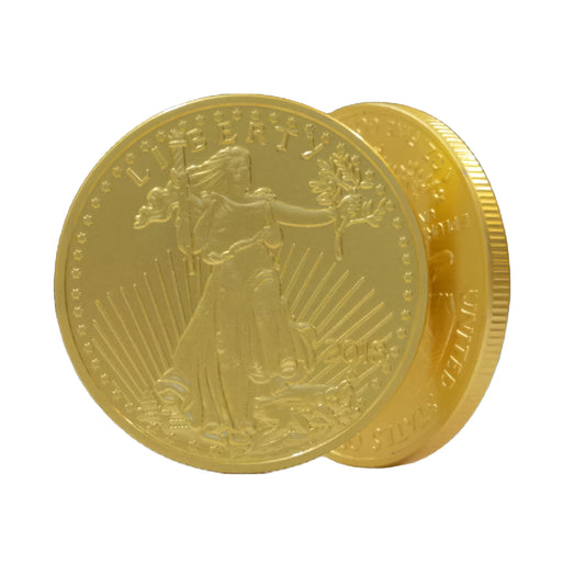 1OZ Gold Plated Brass American Eagle Liberty Round  2018, Matt Gold B53B